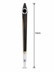 Handmade two-tone ebony walnut medwakh pipe 14cm