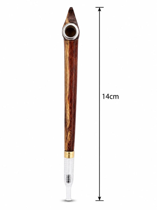 Handmade striped tiger-grain medwakh pipe 14cm