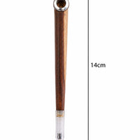 Handmade rosewood medwakh pipe with gold accent tip 14cm