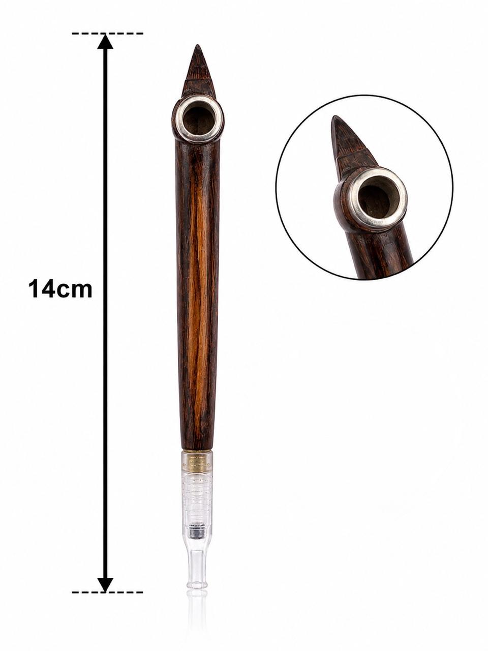 Handmade dark rosewood hook-top medwakh pipe 14cm