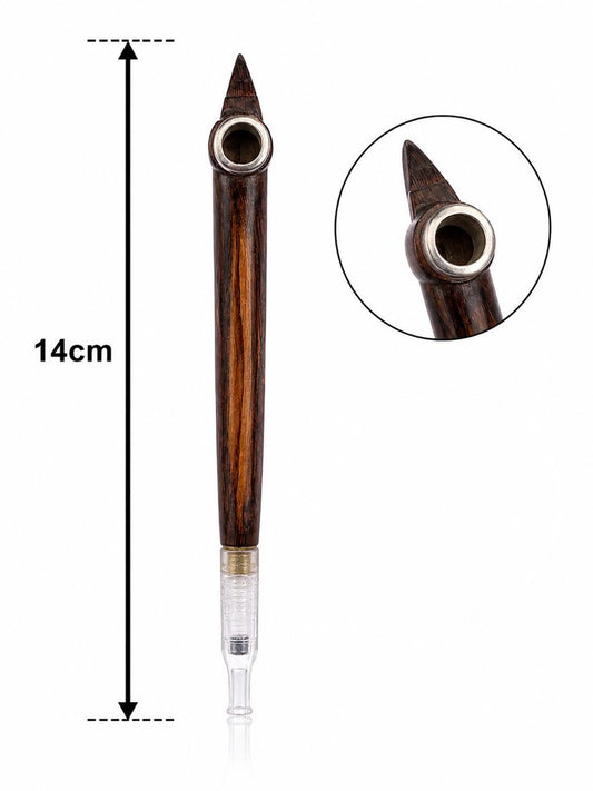 Handmade dark rosewood hook-top medwakh pipe 14cm