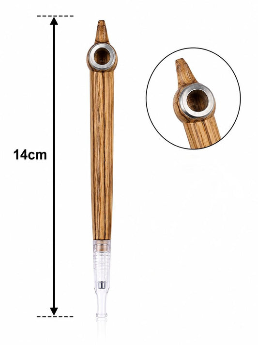 Handmade zebrawood curved-top medwakh pipe 14cm