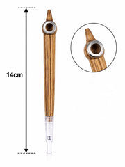 Handmade zebrawood curved-top medwakh pipe 14cm