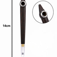 Handmade dark ebony hook-top medwakh pipe 14cm