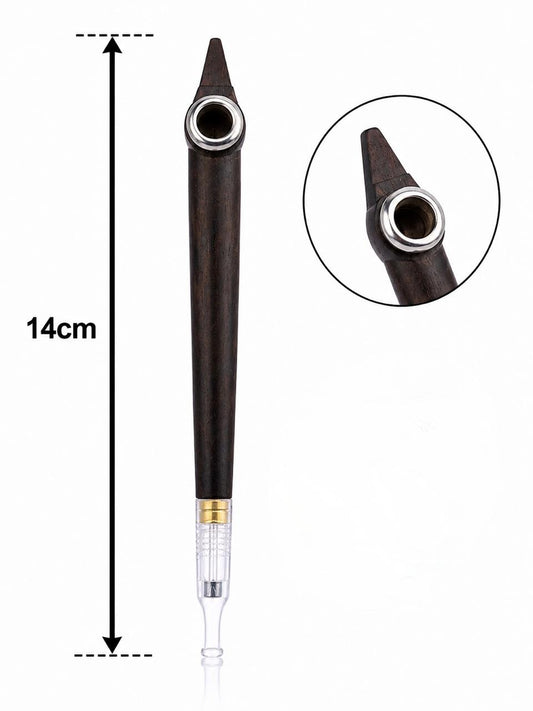 Handmade dark ebony hook-top medwakh pipe 14cm