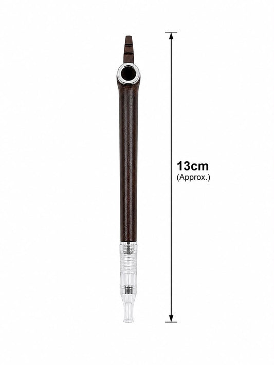 Flat-top wood grain medwakh pipe 13cm