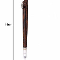 Dark rosewood dokha pipe silver ring