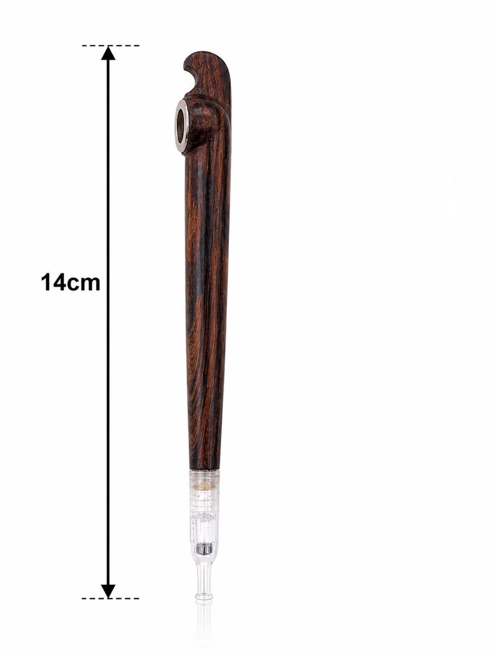 Dark rosewood dokha pipe silver ring