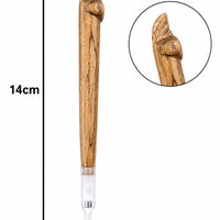Eagle-head striped wood dokha pipe with brass ring