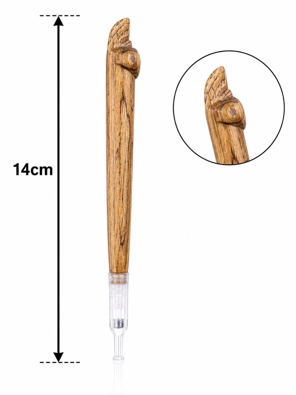 Eagle-head striped wood dokha pipe with brass ring