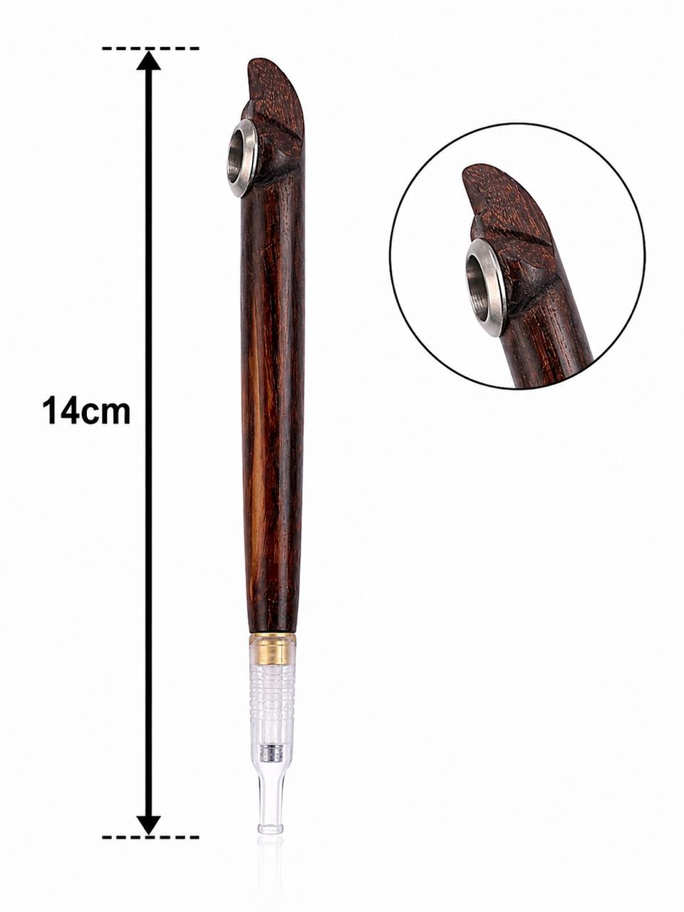 Dark rosewood dokha pipe silver ring
