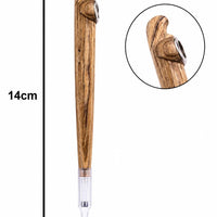 Zebrawood dokha pipe with thick silver ring