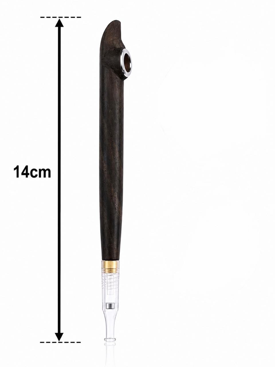 Dark ebony dokha pipe with silver ring