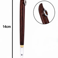 Striped rosewood dokha pipe with silver ring