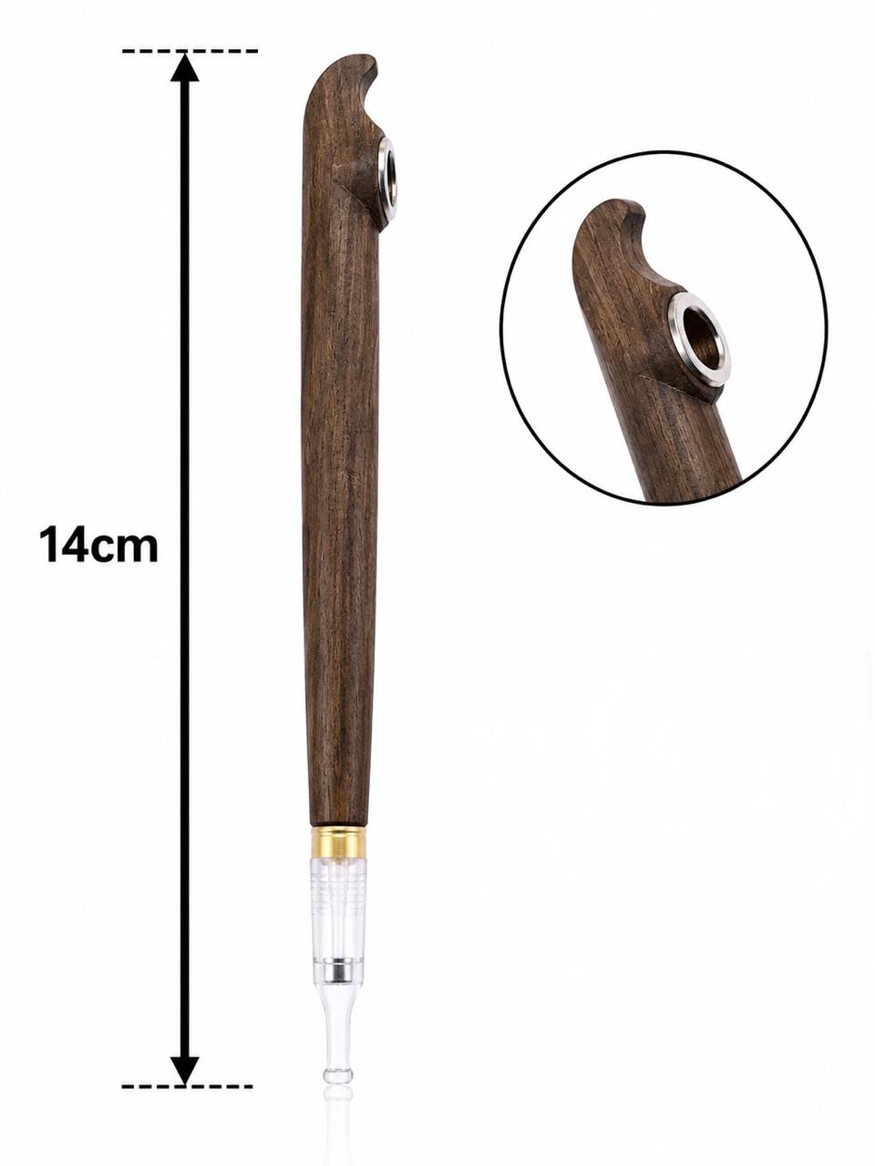 Walnut dokha pipe silver ring