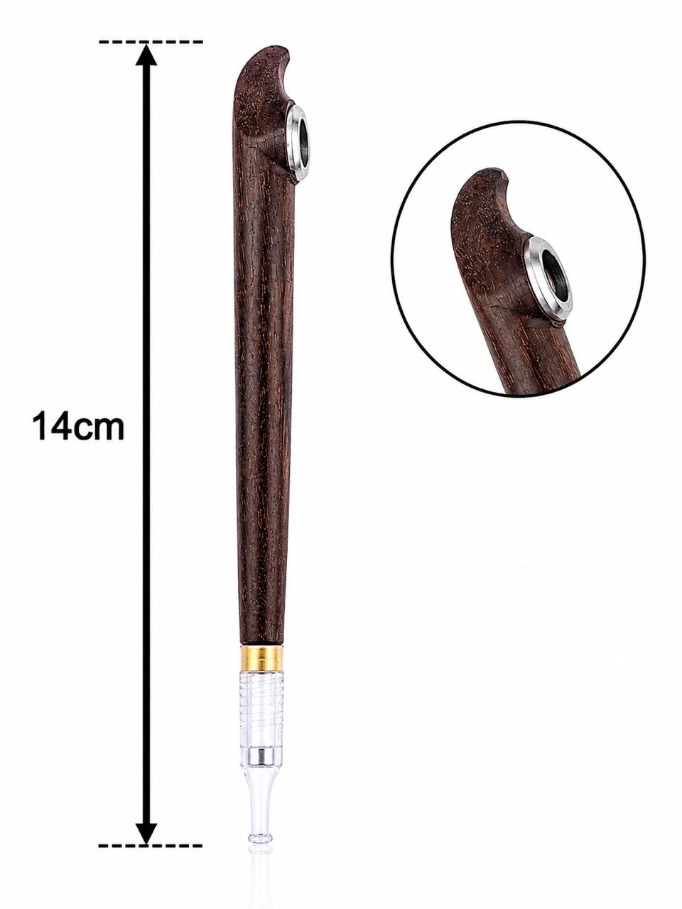 Dark speckled dokha pipe with silver ring
