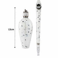 Terrazzo resin dokha pipe silver ring set
