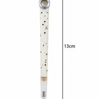 Handmade terrazzo resin white speckled medwakh pipe and snuff bottle set 13cm
