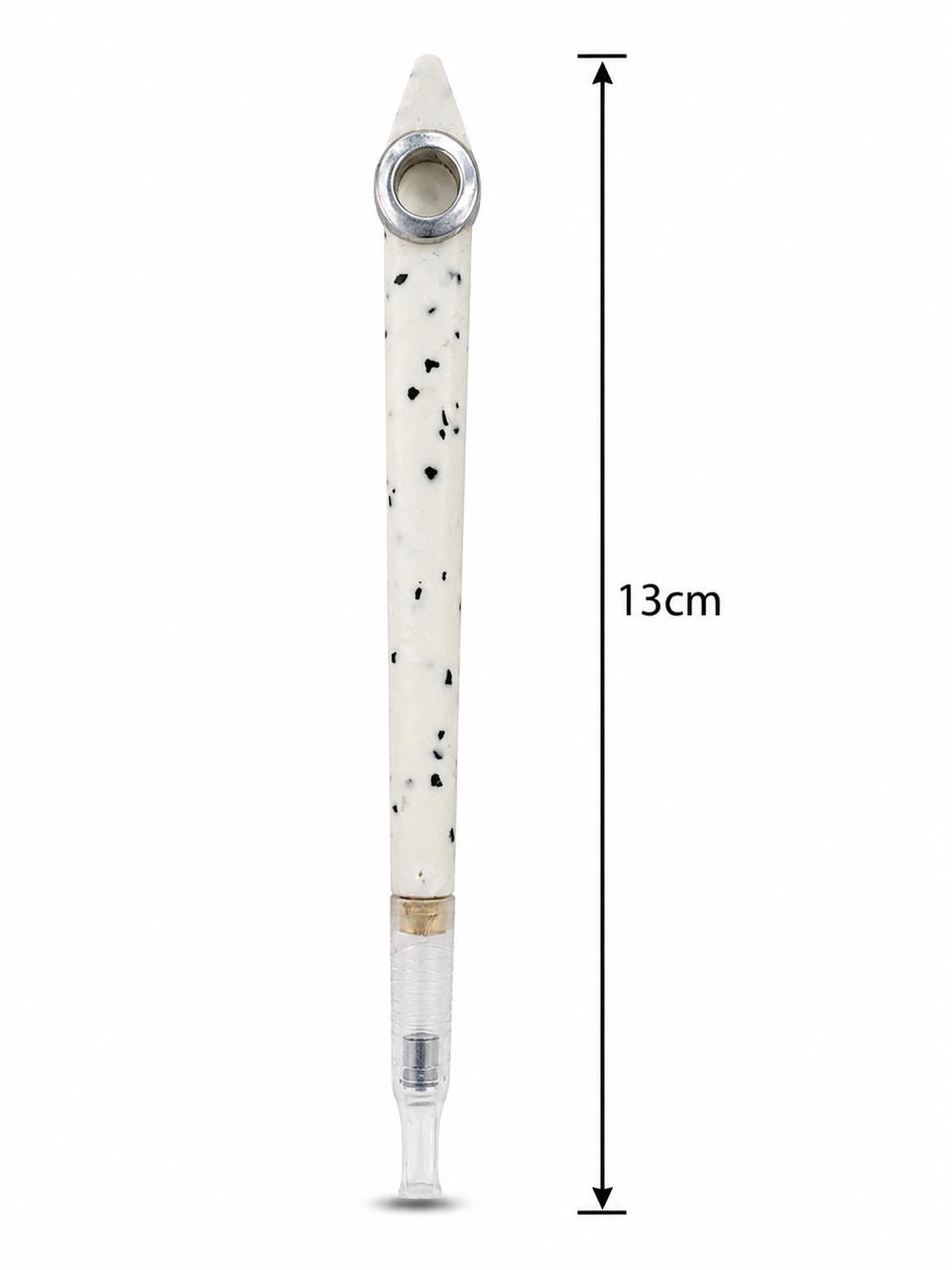 Handmade terrazzo resin white speckled medwakh pipe and snuff bottle set 13cm