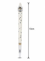 Handmade terrazzo resin white speckled medwakh pipe and snuff bottle set 13cm