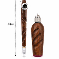 Twisted wood dokha pipe silver ring set