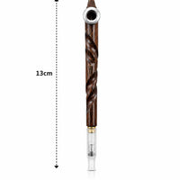 Handmade spiral-carved twisted wood medwakh pipe and bottle set 13cm