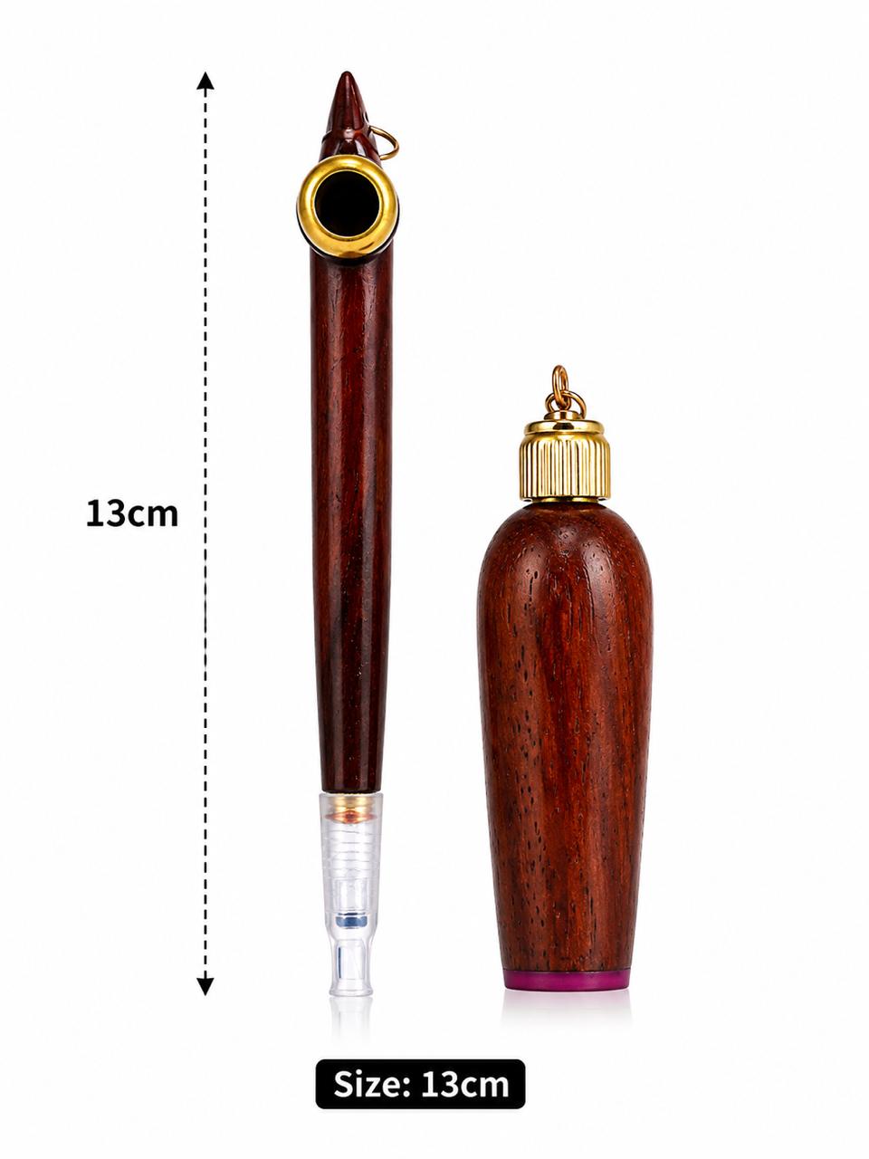 Mahogany dokha pipe gold ring set