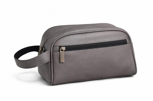 Modern executive grey leather medwakh pouch