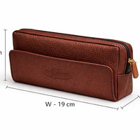Moda leather medwakh bag multi-compartment gold hardware brown