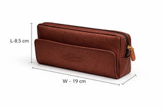 Moda leather medwakh bag multi-compartment gold hardware brown