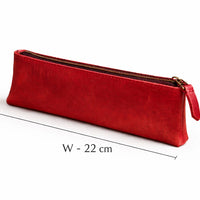 Slim 22cm genuine leather medwakh pouch zip