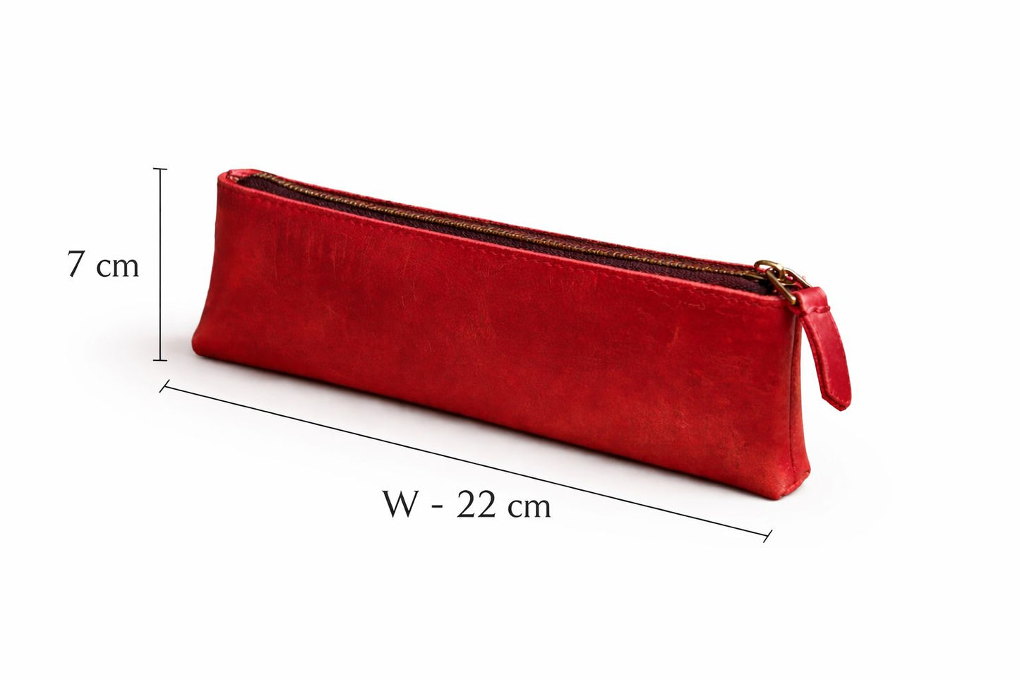 Slim 22cm genuine leather medwakh pouch zip