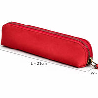 Genuine leather red medwakh pouch zip closure