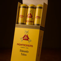 Montecristo Edmundo Tubos vape dokha packaging on a dark background. Vape Dokha UAE