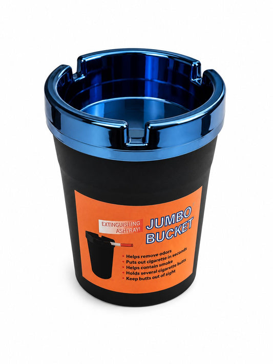 Jumbo self-extinguishing ashtray bucket in metallic finishes