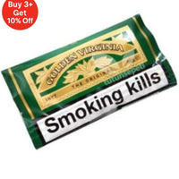 Pack of Golden Virginia rolling tobacco with 'Smoking kills' warning and promotional text on a white background | Vape Dokha UAE