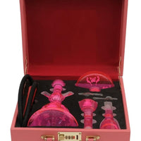 Pink dental tool set in a red box with gold accents . Vape Dokha UAE