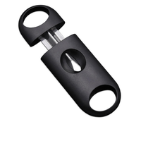 Premium double-blade cigar cutter in matte black – stainless-steel guillotine design for precision cigar cutting, available in UAE at Vape Dokha.