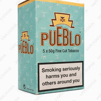 Pueblo tobacco packaging with warning label on a white background . vape dokha uae 