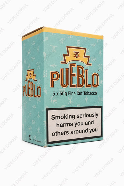 Pueblo tobacco packaging with warning label on a white background . vape dokha uae 