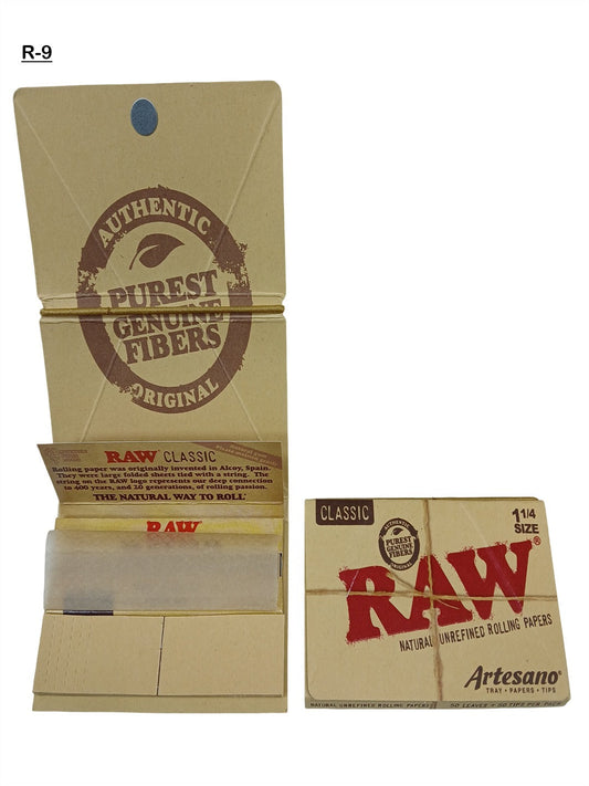 RAW_Artesano_Classic_1 1/4_Rolling_Papers_with_Tips_&_Tray_Vape_dokha