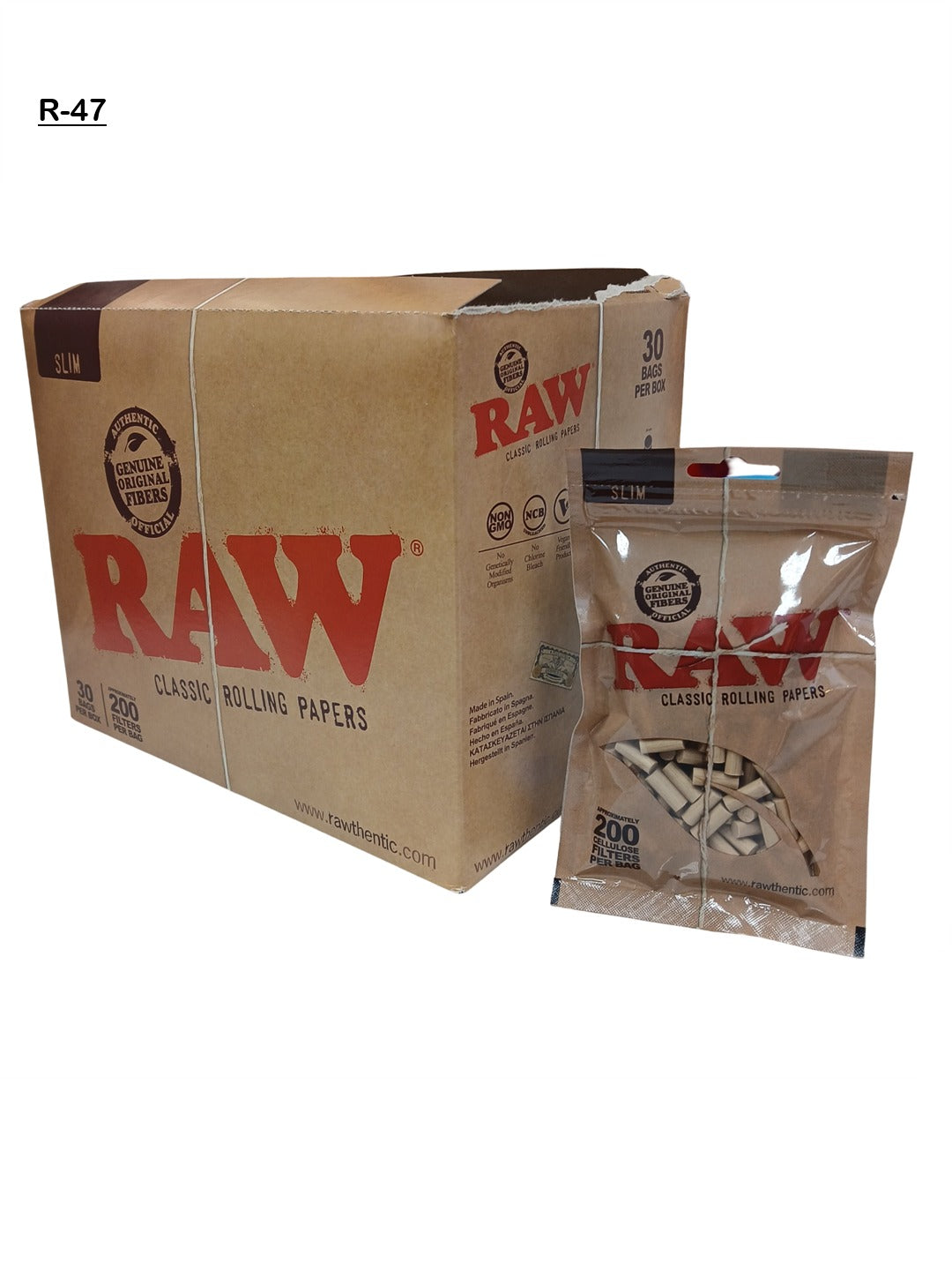 RAW_Natural_Unrefined_Rolling_Papers_and _slim_Cellulose_Filters_ 200_Count_Box_vape_dokha