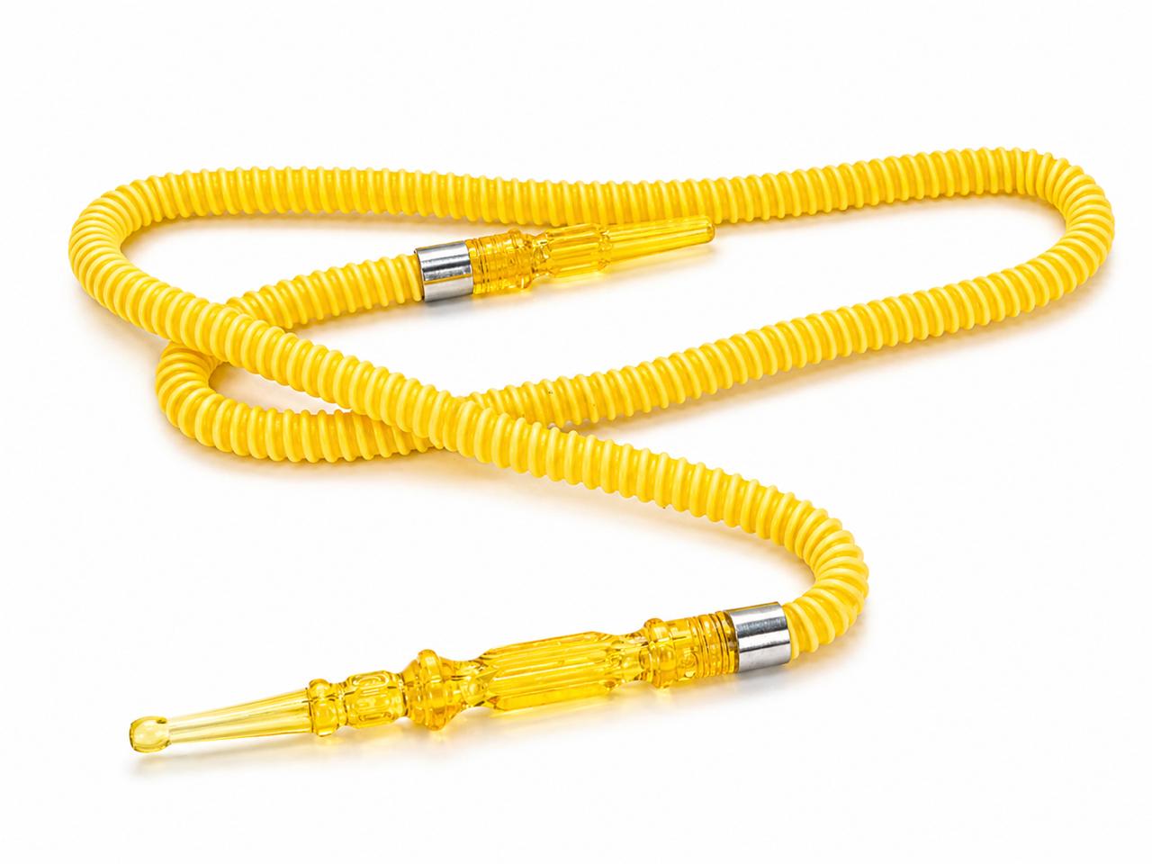 Yellow spiral coil hookah hose