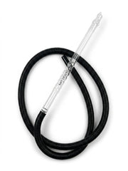 Amy Deluxe black hookah hose with clear transparent acrylic mouthpiece stem