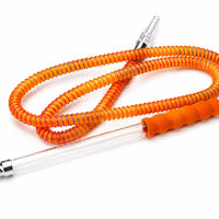 Orange spiral coil hookah hose