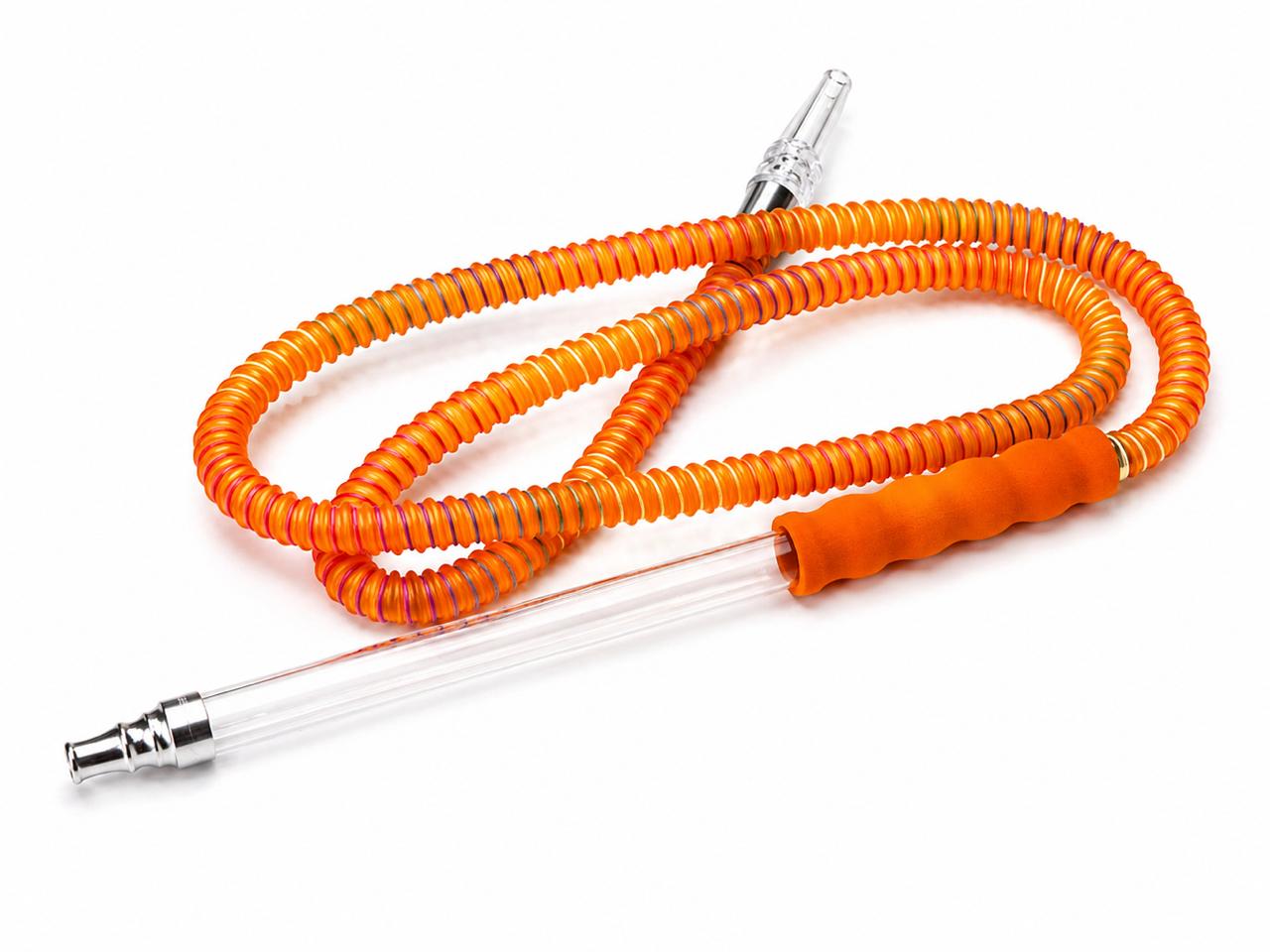 Orange spiral coil hookah hose