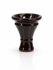 Glazed ceramic vortex funnel hookah bowl deep brown