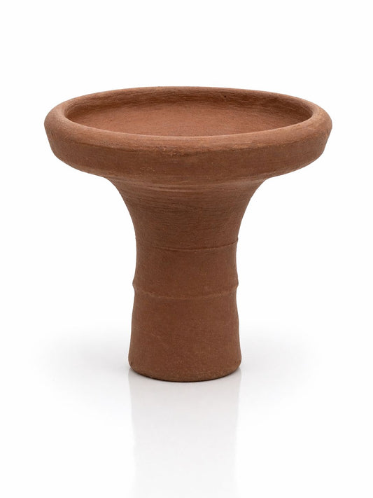 Clay terracotta wide-rim funnel hookah bowl