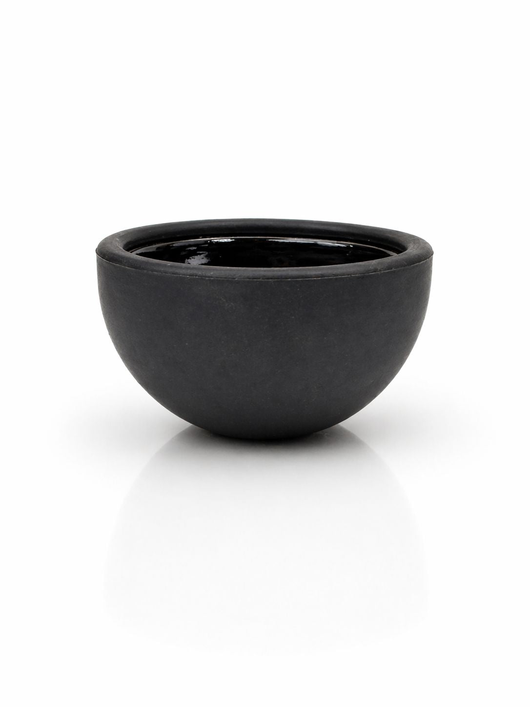 Matte black ceramic dome stemless hookah bowl