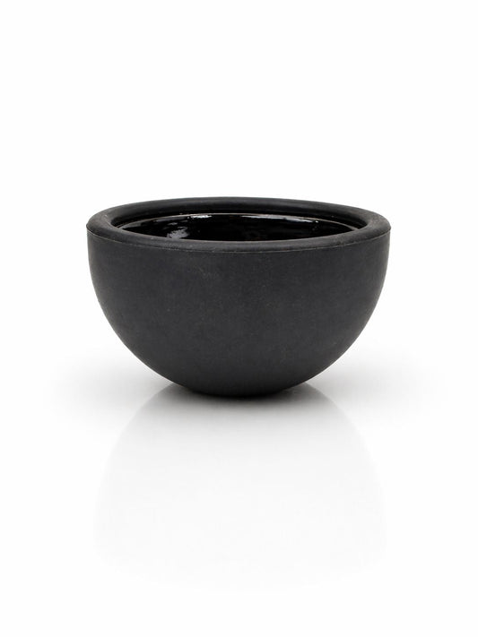 Matte black ceramic dome stemless hookah bowl